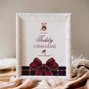Poster Combien de teddy grahams Teddy Bear Red Bow