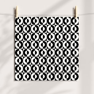 Poster Combinaison géométrique noir et blanc Cercles funk