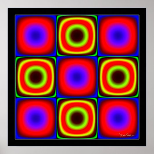 Poster Combinaisons de couleurs Vacillantes (Devant)