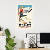 Poster Combloux, Téléphérique de Megève, France Vintage (Bureau à domicile)