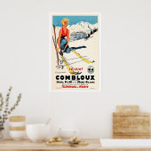 Poster Combloux, Téléphérique de Megève, France Vintage (Cuisine)