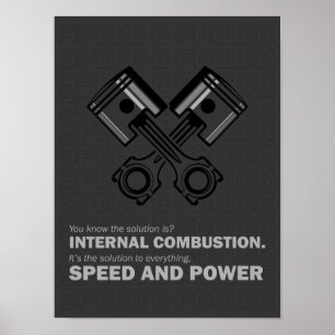 Poster Combustion interne - Vitesse et puissance