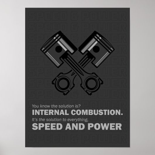 Poster Combustion interne - Vitesse et puissance (Devant)