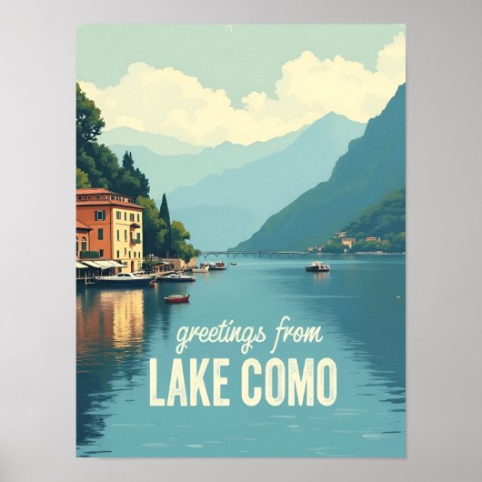Poster Côme lac Vintage (Devant)