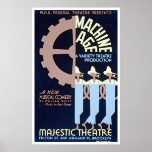 Poster Comédie d'âge de machine WPA 1937