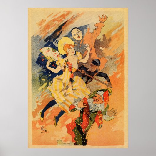 Poster Comédie de Pantomime 1891 par Jules Chéret (Devant)