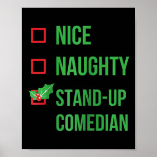Poster Comédien de stand-up Funny Pajama Cadeau de Noël R