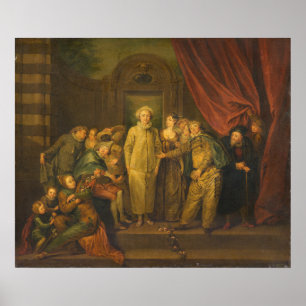 Poster Comédiens italiens - après Antoine Watteau Fine Ar
