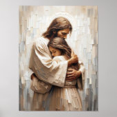 Poster Comfort With Him, Christian Wall Art, Jesus Hugs (Devant)