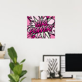 Poster Comic Book Pop Art PUISSANCE DES FILLES (Bureau à domicile)