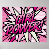 Poster Comic Book Pop Art PUISSANCE DES FILLES (Devant)
