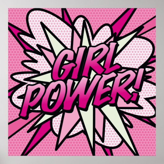 Poster Comic Book Pop Art PUISSANCE DES FILLES (Devant)