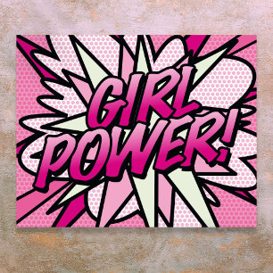 Poster Comic Book Pop Art PUISSANCE DES FILLES
