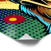 Poster Comic Book Style Werewolf devant la Pleine lune (Coin)