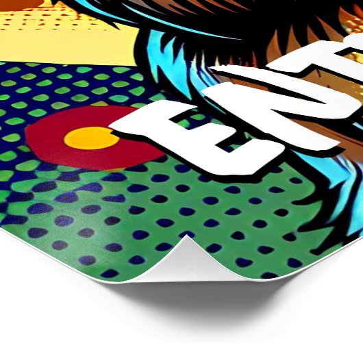 Poster Comic Book Style Werewolf devant la Pleine lune (Coin)