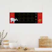Poster Comics Chinese Ox Année 2021 Calendrier 36x12 Post (Cuisine)