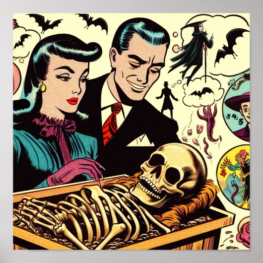 Poster Comics Retro Goth Couple (Devant)