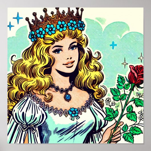 Poster Comics vintage Cute Princess (Devant)