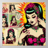 Poster Comics vintage pour filles (Devant)