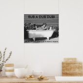 Poster comique d'un garçon se baignant avec son ch (Cuisine)