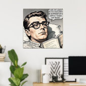 Poster comique Romance des années 1950 (Bureau à domicile)