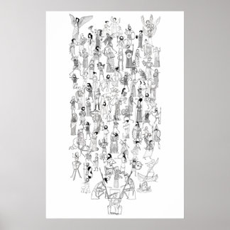 Poster Comix du mythe grec - personnages de mythes sélect