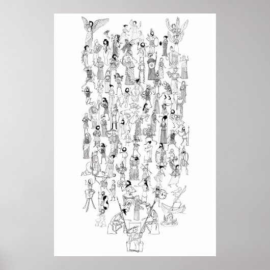 Poster Comix du mythe grec - personnages de mythes sélect (Devant)