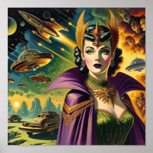 Poster Commandant de l'espace rétro (Devant)