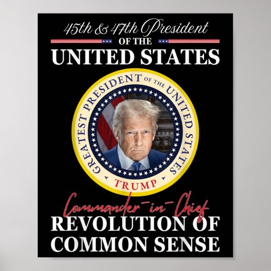 Poster Commandant en chef de Trump 45 47 Révolution de (Devant)