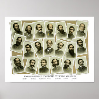Poster Commandants confédérés de la guerre civile