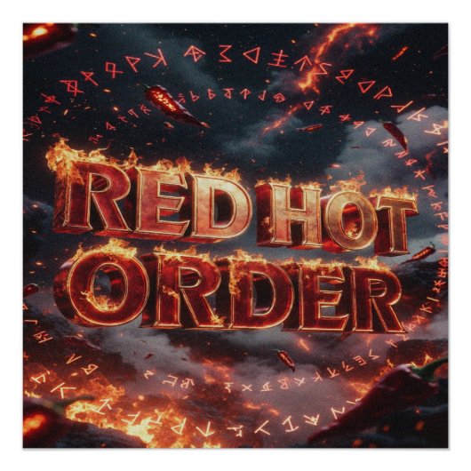 Poster Commande Rouge Chaud (Devant)