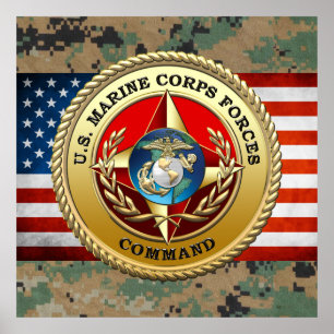 Poster Commandement des forces de la Marine Corps des Éta