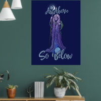 "Comme ci-dessous" Crone Moon Goddess Pagan Art