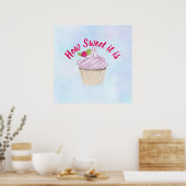 Poster Comme il est sucré rose Cupcake (Cuisine)