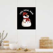 Poster Comme Kewl Man Funny Cool Snowman Pun Dark BG (Cuisine)