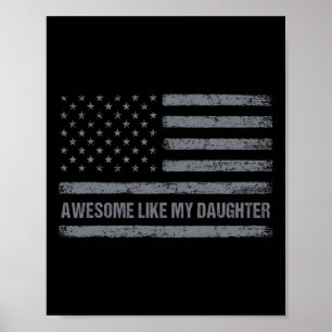 Poster Comme Ma Fille Drapeau Usa Drapeau 4 juillet Pare