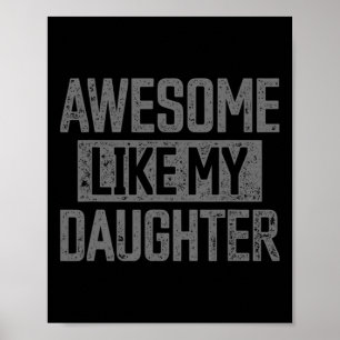 Poster Comme Ma Fille Drôle Papa Jour Vintage Da Père