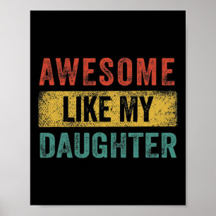 Poster Comme Ma Fille Hommes Rétro Papa Pères Drôle
