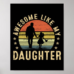 Poster Comme Mon Fille Cadeaux Hommes Papa Père Fête des