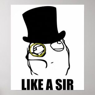 Poster Comme monsieur Monocle Rage Face Meme