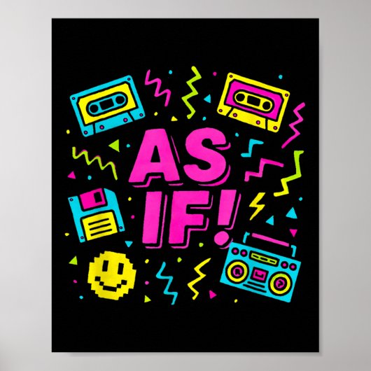 Poster Comme si les années 90 Retro Clueless Design graph (Devant)