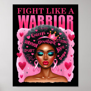 Poster Comme Un Guerrier Sensibilisation au cancer du sei