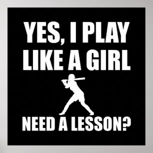 Poster Comme Une Fille Softball