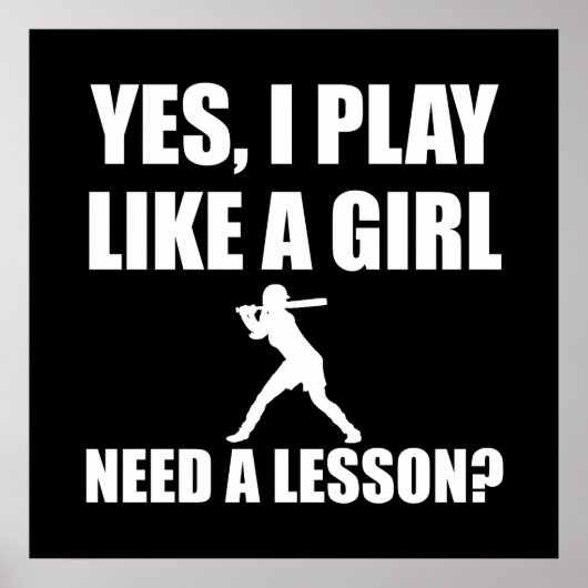 Poster Comme Une Fille Softball (Devant)