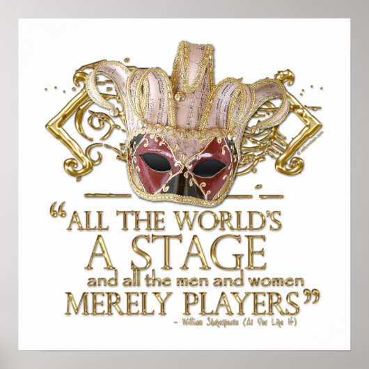 Poster Comme Vous L'Aimez Citation De Scène (Version Or) (Devant)