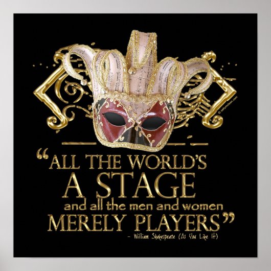 Poster Comme Vous L'Aimez Citation De Scène (Version Or) (Devant)