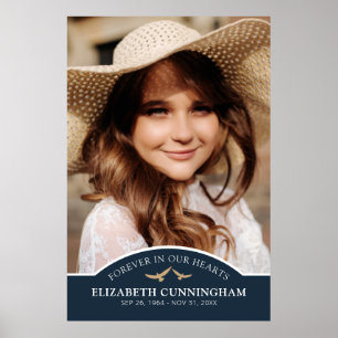 Poster Commémoration funéraire classique photo personnali