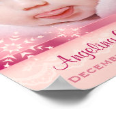 Poster Commémoration rose "Le premier Noël du bébé" (Coin)