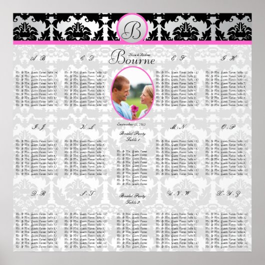 Poster Commence à 12,80 $ Mariage Photo Seating Chart (Devant)