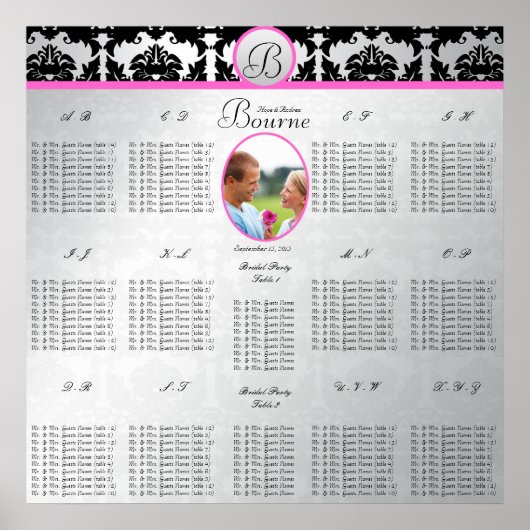 Poster Commence à 12,80 $ Mariage Photo Seating Chart (Devant)